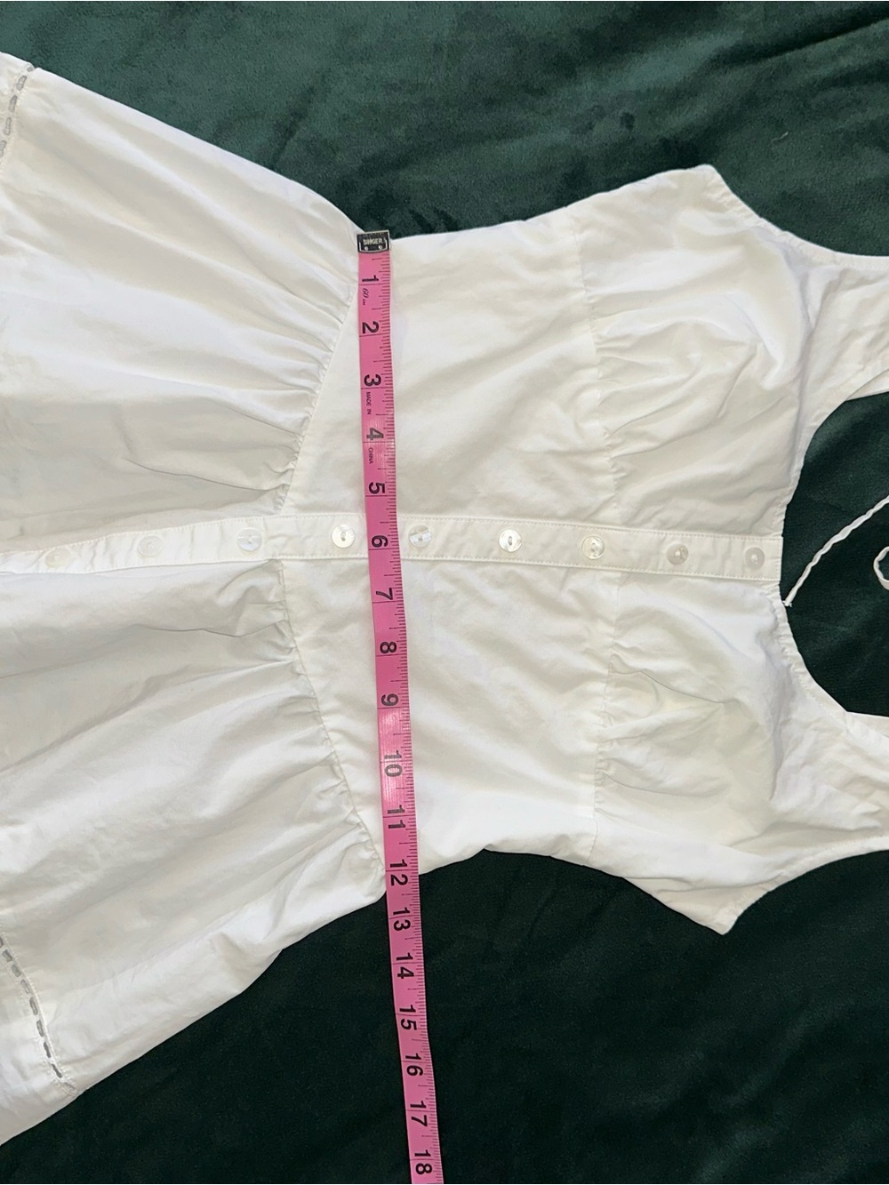 Anthropologie En Saison Britany White Peplum Cotton Blend Smocked Top Small - Picture 7 of 12